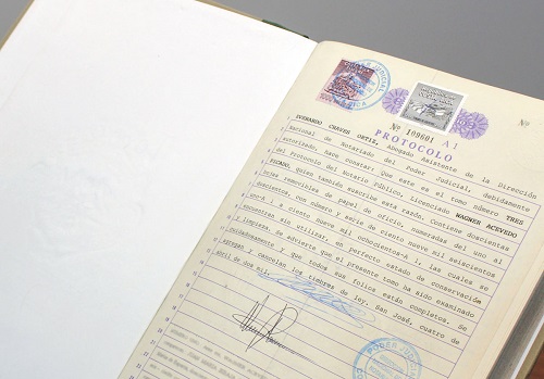 Foto de documento de protocolo